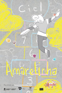 Affiche du spectacle Amaralinha inspirée des artistes Sandy Bessette, Mélanie Cullin, Solo Fugère, Jonathan Hardy, Xavier Malo, par Simon Fournier